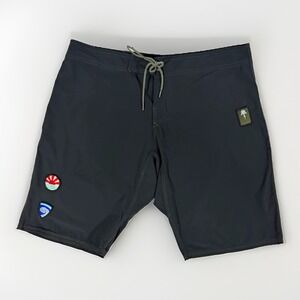 Electric & Rose Men's Board Shorts Solid Black Drawstring Pockets Size XL